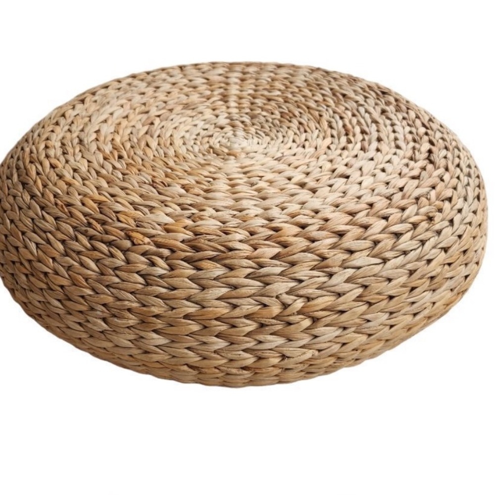 Ikea Alseda Sitting Stool Footrest Poof Banana Fiber Rattan